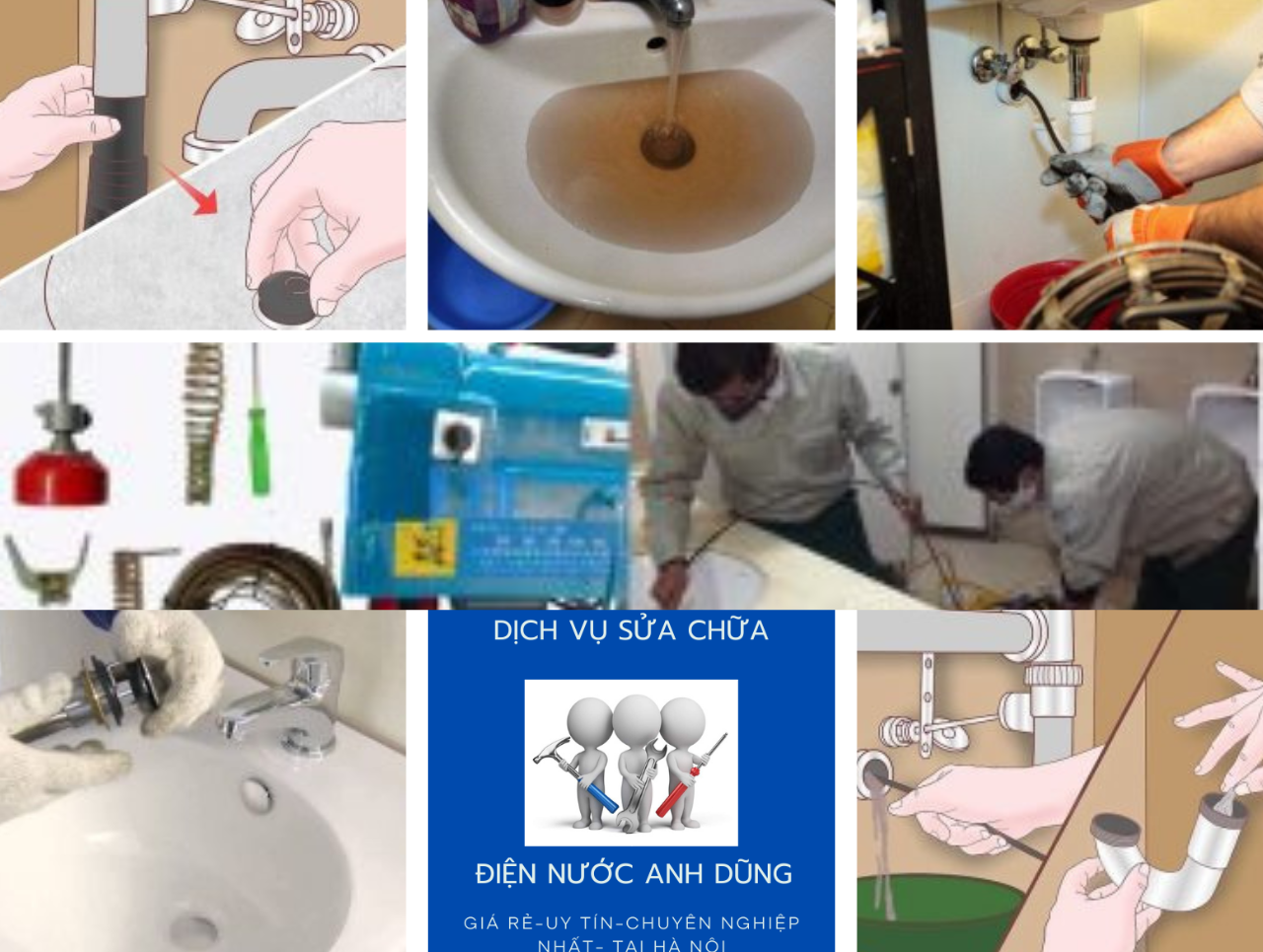 Thông tắc sửa bồn chậu rửa tại nhà Hà Nội