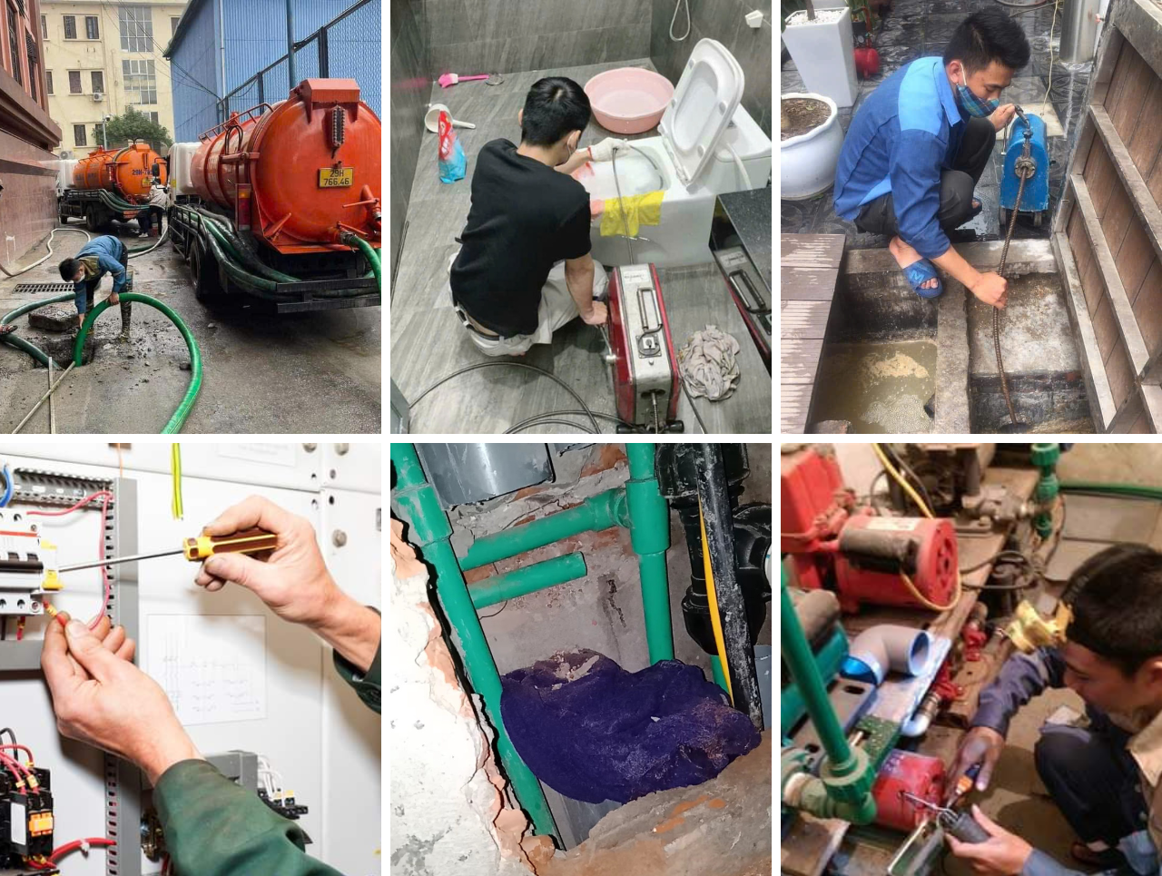 Thợ sửa chữa điện nước - thông tắc cống - hút bể phốt