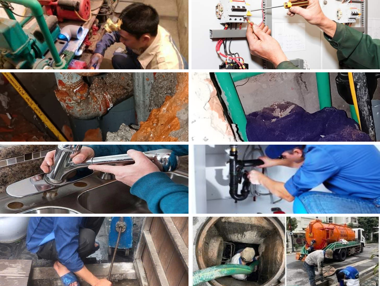 Thông tắc cống - hút bể phốt - sửa điện nước - Anh Dũng